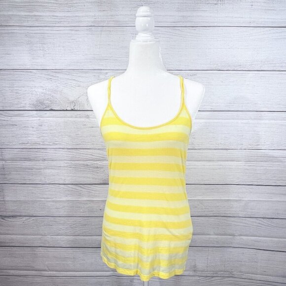 Nollie Tank | Yellow Striped | Racer Back | Size Large | Y2K | Lightweight - Picture 1 of 10